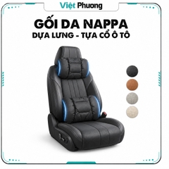 Gối Dựa Lưng Tựa Cổ Ô Tô Xe Hơi Da NAPPA Cao Cấp Thoáng Khí Chống Đau Mỏi Cổ Và Lưng phiên bản 2025