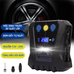 Máy Bơm Lốp Ô tô Michelin 12266 Cao Cấp Đa Năng Tự Ngắt Cho Xe Hơi từ 4 đến 16 chỗ - Hàng Chính Hãng
