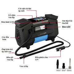 Máy Bơm Lốp Xe Ô Tô Michelin 12314 Kĩ Thuật Số 2 Piston Tự Động Ngắt Cao Cấp HÀNG CHÍNH HÃNG (dùng được cho xe tải nhỏ)