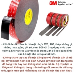 Keo Dán Cường Lực 2 Mặt 3M VHB 4229P (nhiều kích cỡ - cuộn dài 3 mét)