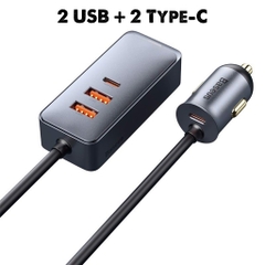 Tẩu Sạc Nhanh Mở Rộng 4 Cổng Baseus Share Together Extention Car Charger 120W (4 Port * 30W, QC/ PD/PPS)