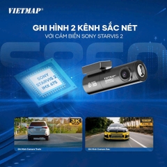 Camera Hành Trình VIETMAP S860 Cảnh Báo Giao Thông Bằng Giọng Nói Ghi Hình Trước Sau)