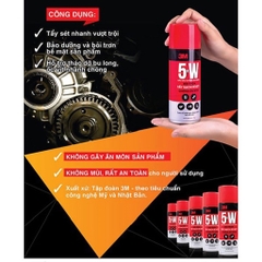 Chai Xịt Tẩy Rửa Bôi Trơn Và Chống Rỉ Sét 3M 5W Làm Sạch và Bảo Vệ Bề Mặt Kim Loại dùng cho Ô Tô và Gia Đình