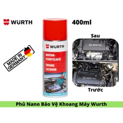 Chai Xịt Phục Hồi và Bảo Vệ Khoang Máy Ô Tô Wurth Engine Protective Lacquer 400ml Nhập Khẩu Chính Hãng CHLB Đức