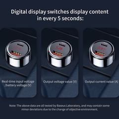 Tẩu Sạc Nhanh Ô Tô Xe Hơi Baseus Particular Digital Display QC + PPS Dual 45W - 65W (PPS, PD, QC 4.0, SCP, AFC)