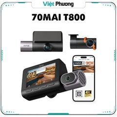 Camera Hành Trình 70mai T800 4K HDR 3 Kênh, Ghi Hình Trước Trong Và Sau Xe Định Vị và Giám Sát Từ Xa