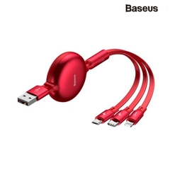 Cáp Sạc Du Lịch Rút Gọn 100W Baseus Bright Mirror Series 2 Retractable 3-in-1 Fast Charging Data Cable