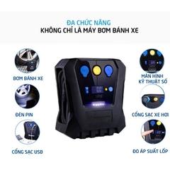 Máy Bơm Lốp Ô tô Michelin 12266 Cao Cấp Đa Năng Tự Ngắt Cho Xe Hơi từ 4 đến 16 chỗ - Hàng Chính Hãng
