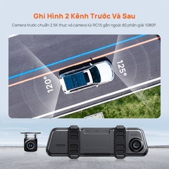 Camera Hành Trình Ô tô Kẹp Gương 70mai Rearview Dash Cam S500 (Màn hình cảm ứng, ra lệnh giọng nói)