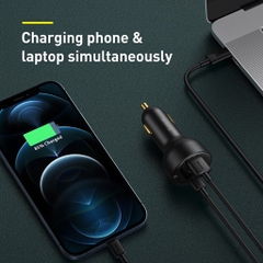 Tẩu Sạc Ô Tô Siêu Nhanh 100W Baseus Superme Digital Display PPS Dual Quick Charger Car Charger (12-24V)