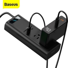 Tẩu Sạc Chuyển Đổi Điện 1 Chiều Ô Tô 12V Sang Xoay Chiều 220V Baseus In Car Inverter 150W Đa Năng hỗ trợ sạc PD Type-C