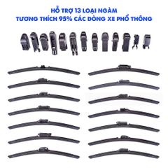 Gạt Mưa Silicone HyperX CAO CẤP Hỗ Trợ Thay Ngàm Đa Năng Lưỡi Gạt Phủ Nano Hiệu Ứng Lá Sen (phiên bản 2022)