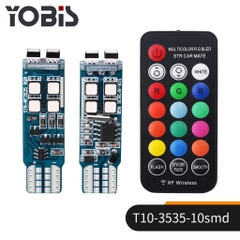 Đèn LED T10 Đổi Màu RGB Cao Cấp YOBIS Điều Khiển qua sóng RF cho Ô Tô Xe Máy Hỗ Trợ Giải Mã Canbus (kèm remote)