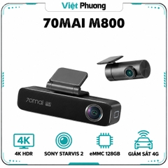 Camera Hành Trình Ô Tô 70mai M800 – Ghi Hình 4K HDR, Bộ Nhớ eMMC 128GB, Chính Hãng