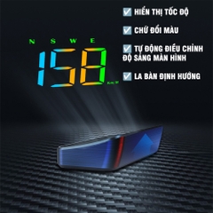 Màn Hình Hiển Thị Tốc Độ HUD W1 / M2 (GPS, nguồn USB) Dùng Cho Mọi Dòng Ô Tô Xe Hơi - Phiên Bản 2025