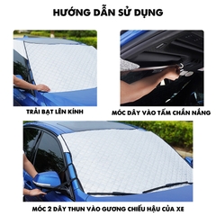 Bạt Phủ Che Nắng Chống Nóng Kính Lái Ô Tô Xe Hơi 4 Lớp Tráng Bạc Cao Cấp Loại Tốt (phiên bản mới 2020)
