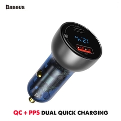 Tẩu Sạc Nhanh Ô Tô Xe Hơi Baseus Particular Digital Display QC + PPS Dual 45W - 65W (PPS, PD, QC 4.0, SCP, AFC)
