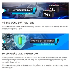 Bộ Dây Nguồn Đấu Cầu Chì Xe Hơi Cho Camera Hành Trình VIETMAP Điện áp đầu vào 12V/24V