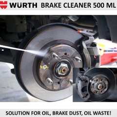 Chai Xịt Vệ Sinh Đĩa Phanh Ô Tô Wurth Brake Cleaner 500ml Tẩy Rửa Làm Sạch Dầu Mỡ Bụi Kim Loại
