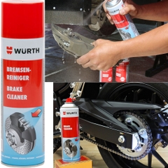 Chai Xịt Vệ Sinh Đĩa Phanh Ô Tô Wurth Brake Cleaner 500ml Tẩy Rửa Làm Sạch Dầu Mỡ Bụi Kim Loại