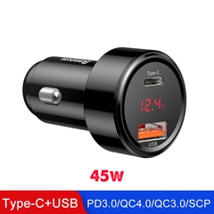 Tẩu Sạc Nhanh Ô Tô Xe Hơi Baseus Particular Digital Display QC + PPS Dual 45W - 65W (PPS, PD, QC 4.0, SCP, AFC)