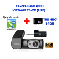 Camera Hành Trình VIETMAP TS-2K Lite Độ Phân Giải 2K Tích Hợp GPS Tặng Bản Quyền Vietmap Live 1 Năm
