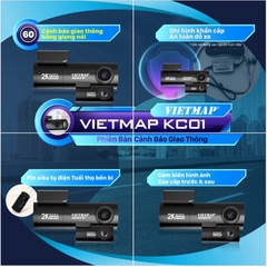 Camera Hành Trình VIETMAP KC01 PRO (Ver 2.0) Cảnh Báo Giao Thông Bằng Giọng Nói Ghi Hình Trước Sau (Chính Hãng)