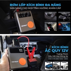 Bộ Kích Nổ Ô Tô Kiêm Bơm Lốp Đa Năng VIETMAP DK-MF139 Cao Cấp Kiêm Sạc Dự Phòng (mẫu mới 2024)