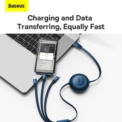 Cáp Sạc Du Lịch Rút Gọn 100W Baseus Bright Mirror Series 2 Retractable 3-in-1 Fast Charging Data Cable