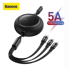Cáp Sạc Du Lịch Rút Gọn 100W Baseus Bright Mirror Series 2 Retractable 3-in-1 Fast Charging Data Cable