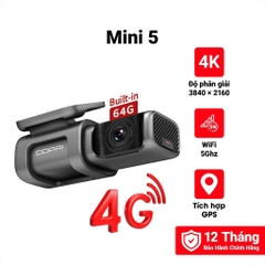 Camera Hành Trình Ô Tô DDPai Dash Cam Mini 5 Độ Phân Giải 4K Tích Hợp GPS Bộ Nhớ eMMC 64GB BH Chính Hãng 12th