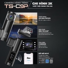 Camera Hành Trình VIETMAP TS-C9P Độ Phân Giải 2K Tích Hợp GPS Tặng Bản Quyền Vietmap Live 1 Năm
