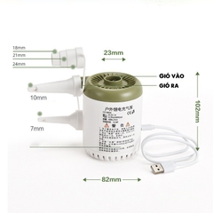 Máy Bơm Phao Bơi, Giường, Nệm, Đệm Hơi Ô Tô 2 Chiều Dùng PIN Cao Cấp