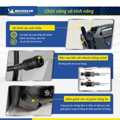 Máy Bơm Lốp Xe Ô Tô MICHELIN 17903 PIN SẠC 2 PISTON Đa Năng Cao Cấp Tự Động Ngắt (HÀNG CHÍNH HÃNG)