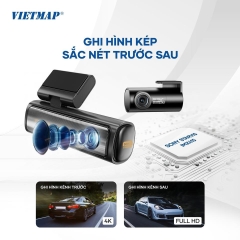 Camera Hành Trình VIETMAP TS-5K Ghi Hình Ultra 4K Cảnh Báo Giao Thông và Ra Lệnh Giọng Nói