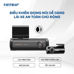 Camera Hành Trình VIETMAP TS-5K Ghi Hình Ultra 4K Cảnh Báo Giao Thông và Ra Lệnh Giọng Nói