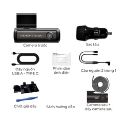 Camera Hành Trình VIETMAP TS-5K Ghi Hình Ultra 4K Cảnh Báo Giao Thông và Ra Lệnh Giọng Nói