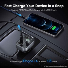 Tẩu Sạc Đa Năng Phát Nhạc Trên Xe Hơi Qua USB, Bluetooth Baseus S-09 Pro Series Car FM Transmitter