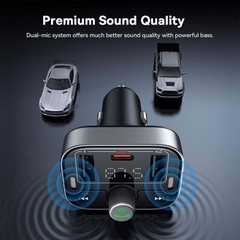 Tẩu Sạc Đa Năng Phát Nhạc Trên Xe Hơi Qua USB, Bluetooth Baseus S-09 Pro Series Car FM Transmitter