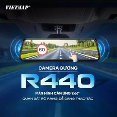 Camera Hành Trình Gắn Gương Vietmap R440 Ghi Hình 4K, Cảnh Báo Thông Minh, Hỗ Trợ Camera Lùi Xe