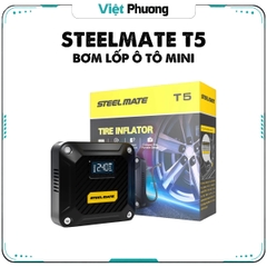 Bơm Lốp Ô Tô Mini STEELMATE T5 Cắm Tẩu 12V, Tự Động Ngắt, Màn Hình Điện Tử, Bảo Hành 2 Năm