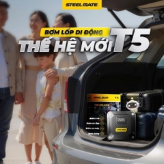 Bơm Lốp Ô Tô Mini STEELMATE T5 Cắm Tẩu 12V, Tự Động Ngắt, Màn Hình Điện Tử, Bảo Hành 2 Năm