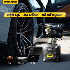 Bơm Lốp Ô Tô Mini STEELMATE T5 Cắm Tẩu 12V, Tự Động Ngắt, Màn Hình Điện Tử, Bảo Hành 2 Năm