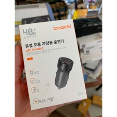 Tẩu Sạc Nhanh Ô Tô Xe Hơi TOOCKI 48W Dual Port QC3.0 + PD3.0 Sạc Nhanh cho IP, Samsung, Android