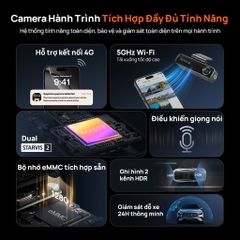 Camera Hành Trình 70mai M800 4K HDR, GPS, Bộ Nhớ eMMC 128GB, Ghi Hình Trước Sau, WIFI 5, Hỗ Trợ ADAS