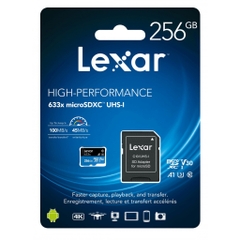 Thẻ Nhớ MicroSD Lexar 633x (32GB/64GB/128GB) Tốc Độ Cao Hỗ Trợ Ghi Hình 4K Cho Camera Hành Trình
