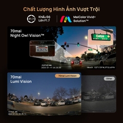 Camera Hành Trình 70mai T800 4K HDR 3 Kênh, Ghi Hình Trước Trong Và Sau Xe Định Vị và Giám Sát Từ Xa