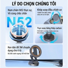 Giá Đỡ Kẹp Điện Thoại Ô Tô Từ Tính Thông Minh Cao Cấp AUTREX Dán Taplo hoặc Kính Lái Xe Hơi