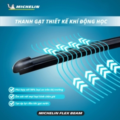 Gạt Mưa Ô Tô Cao Cấp MICHELIN Flex Beam Thân Mềm Hỗ Trợ Thay Ngàm Đa Năng Cho Hầu Hết Dòng Xe Hơi