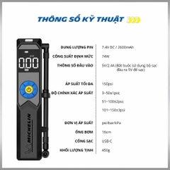 Máy Bơm Lốp Mini Cao Cấp Tự Động Ngắt MICHELIN 3325 (3321 nâng cấp) Bơm Mô tô, Xe Đạp, Xe Máy, Ô Tô